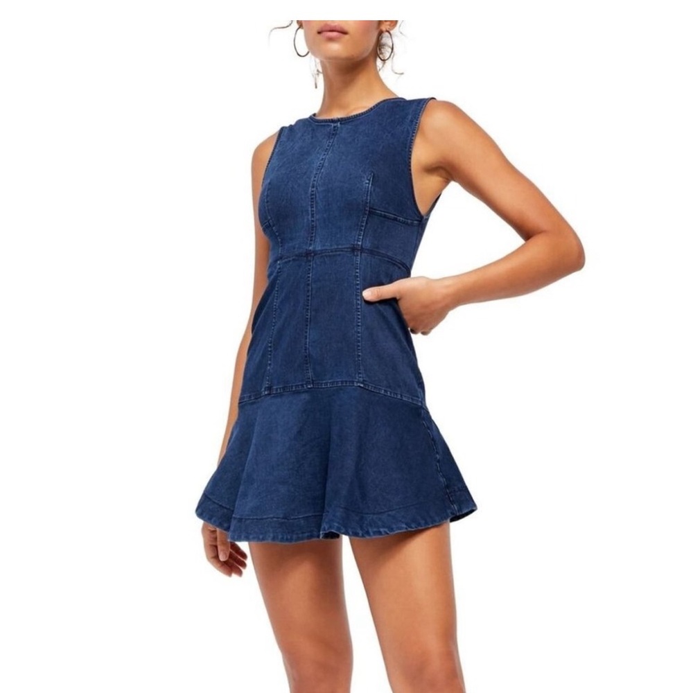 Free people denim mini dress
